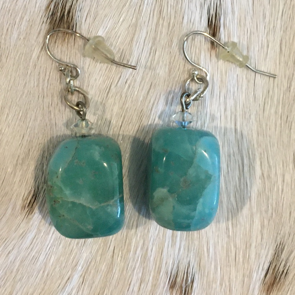Blue Wire Dangle Earrings